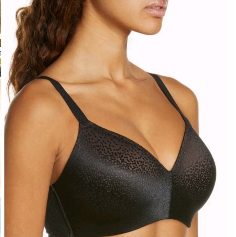 NWT Wacoal Black Textured  Wireless T-shirt Bra Size 36DDD
